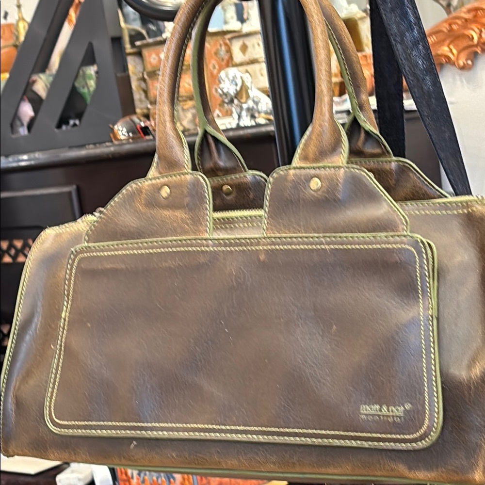 Matt & Nat Brown Briefcase with Structured Design